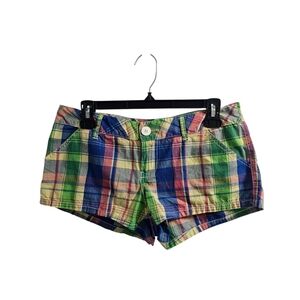 Almost Famous Vintage y2k Plaid Lightweight Shorts Size 7 Low Rise